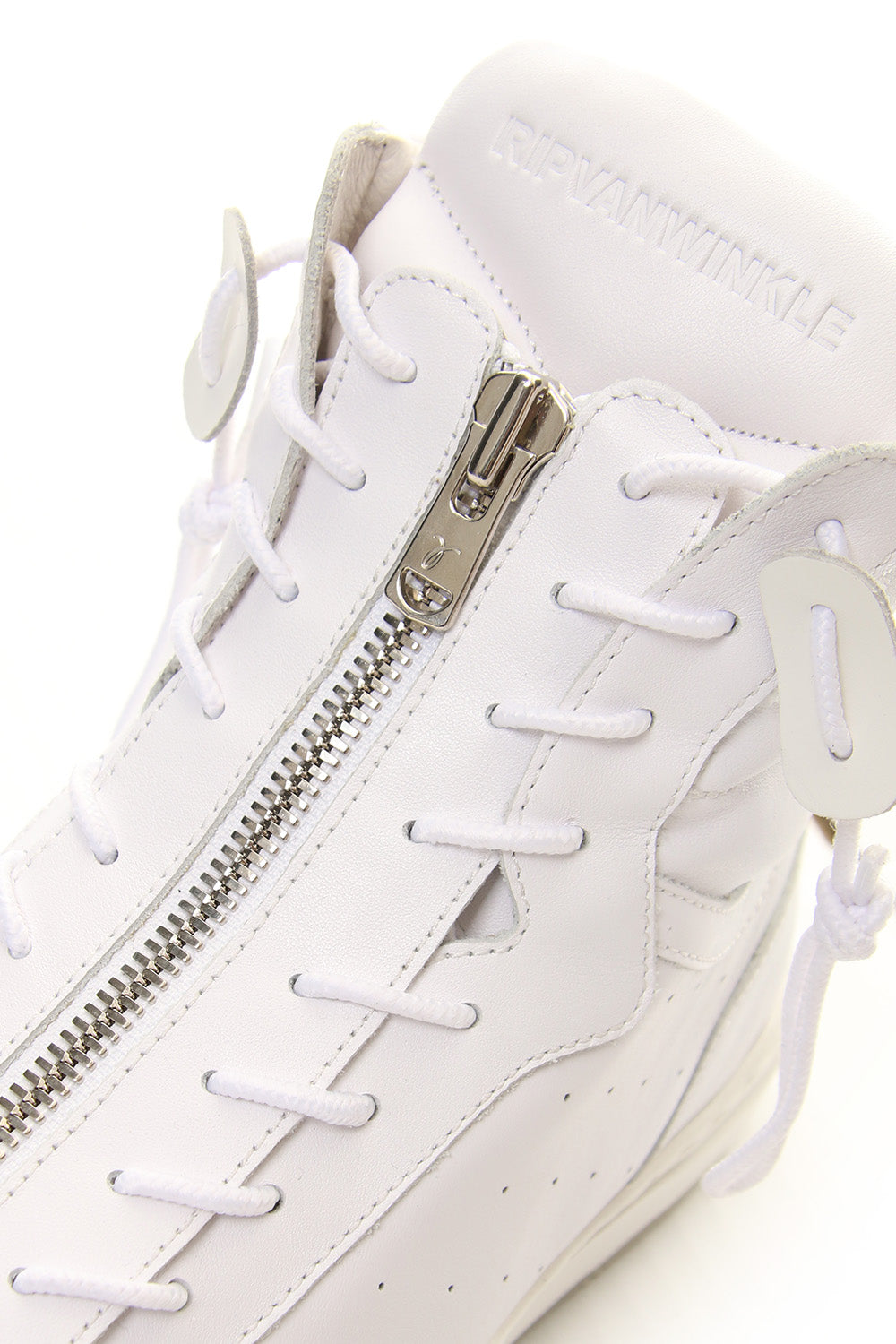 FRONT ZIP HIGH  SNEAKER White