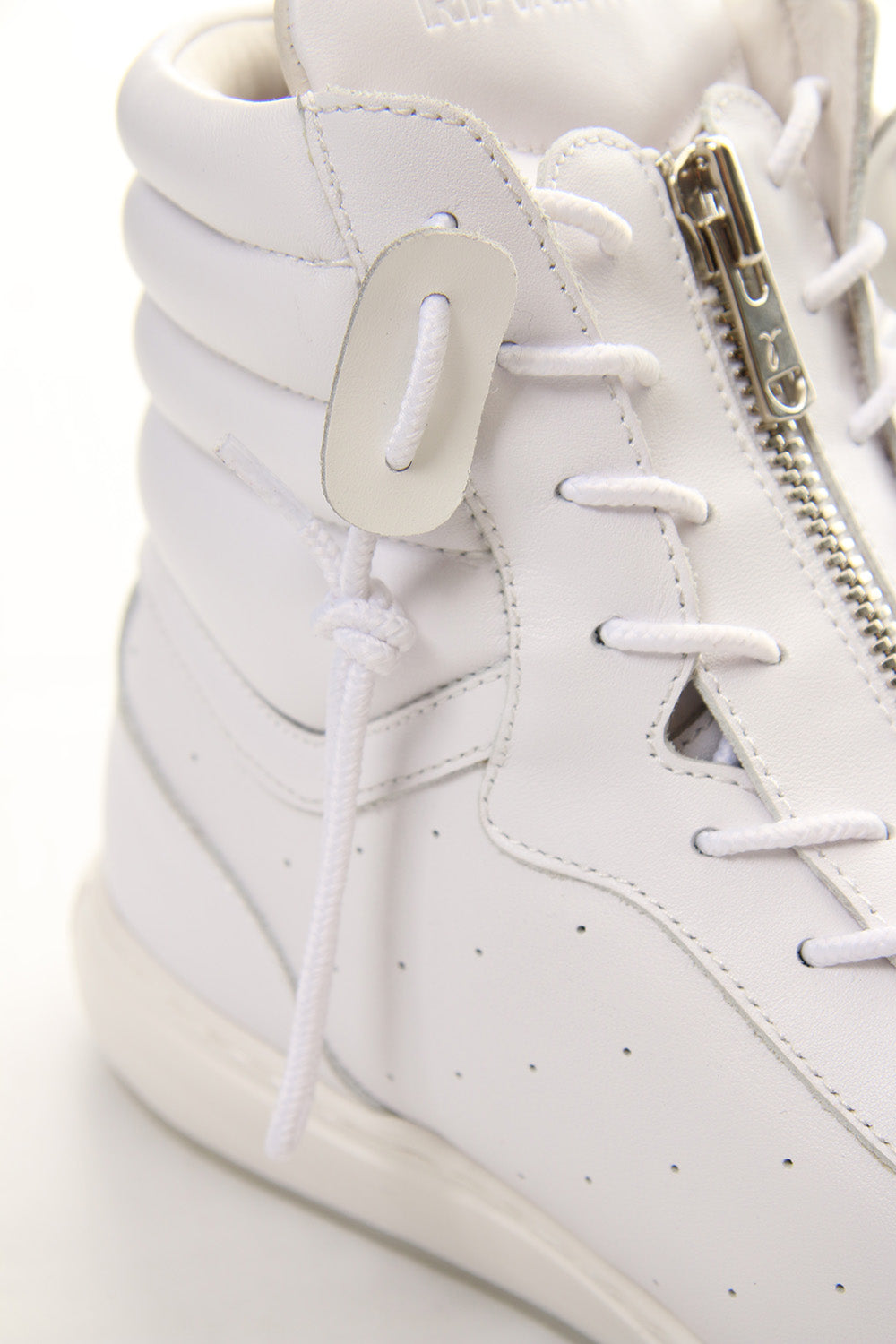 FRONT ZIP HIGH  SNEAKER White