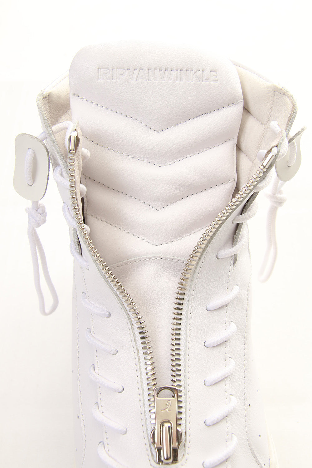 FRONT ZIP HIGH  SNEAKER White