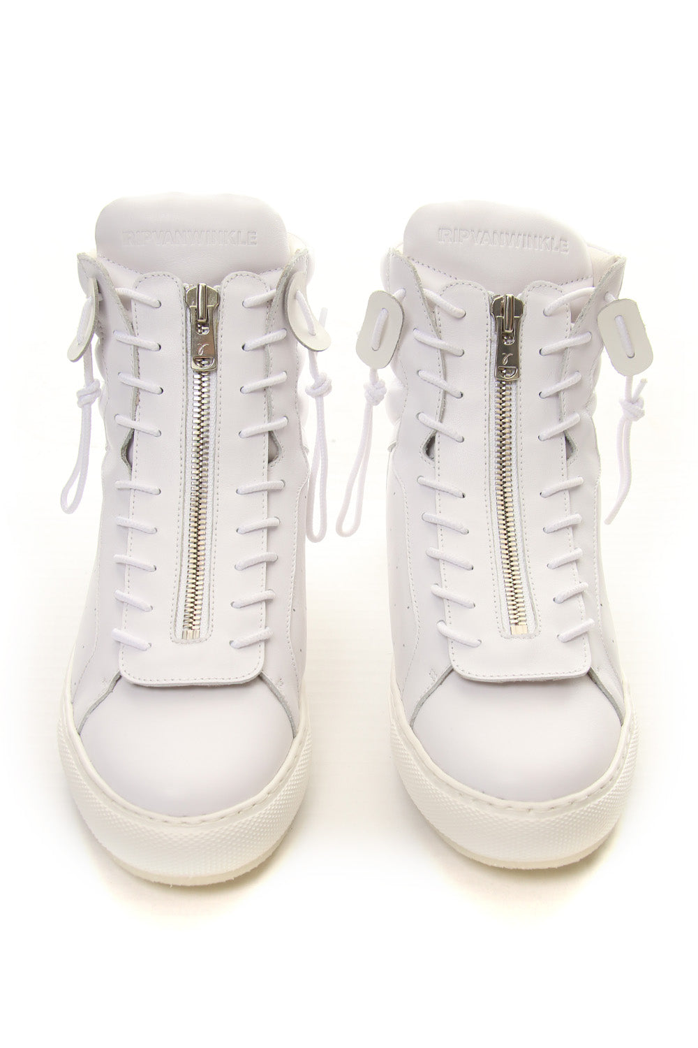 FRONT ZIP HIGH  SNEAKER White