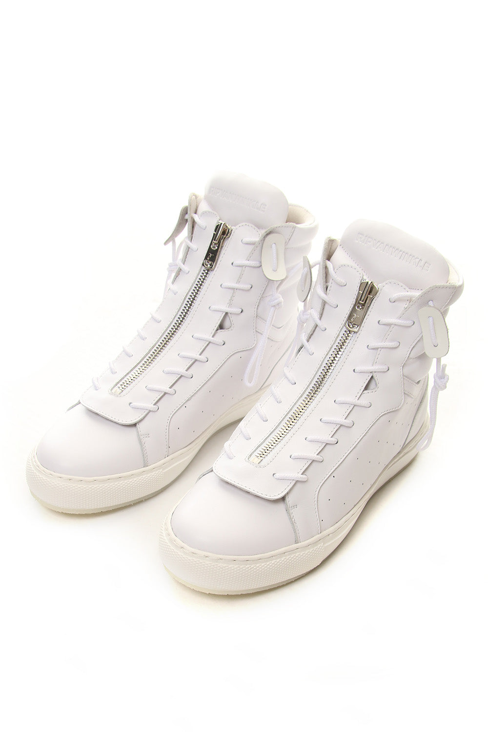FRONT ZIP HIGH  SNEAKER White