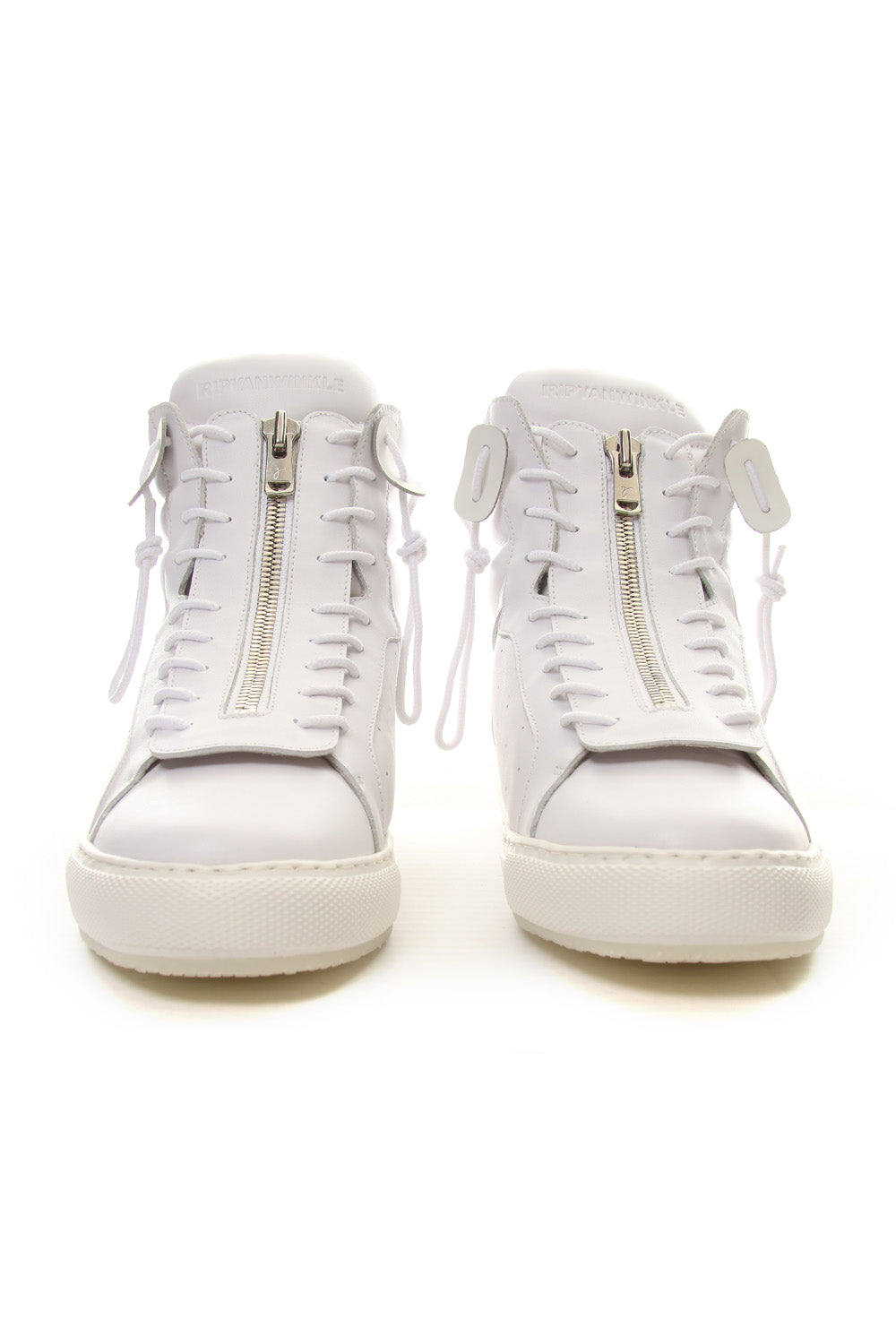 FRONT ZIP HIGH  SNEAKER White