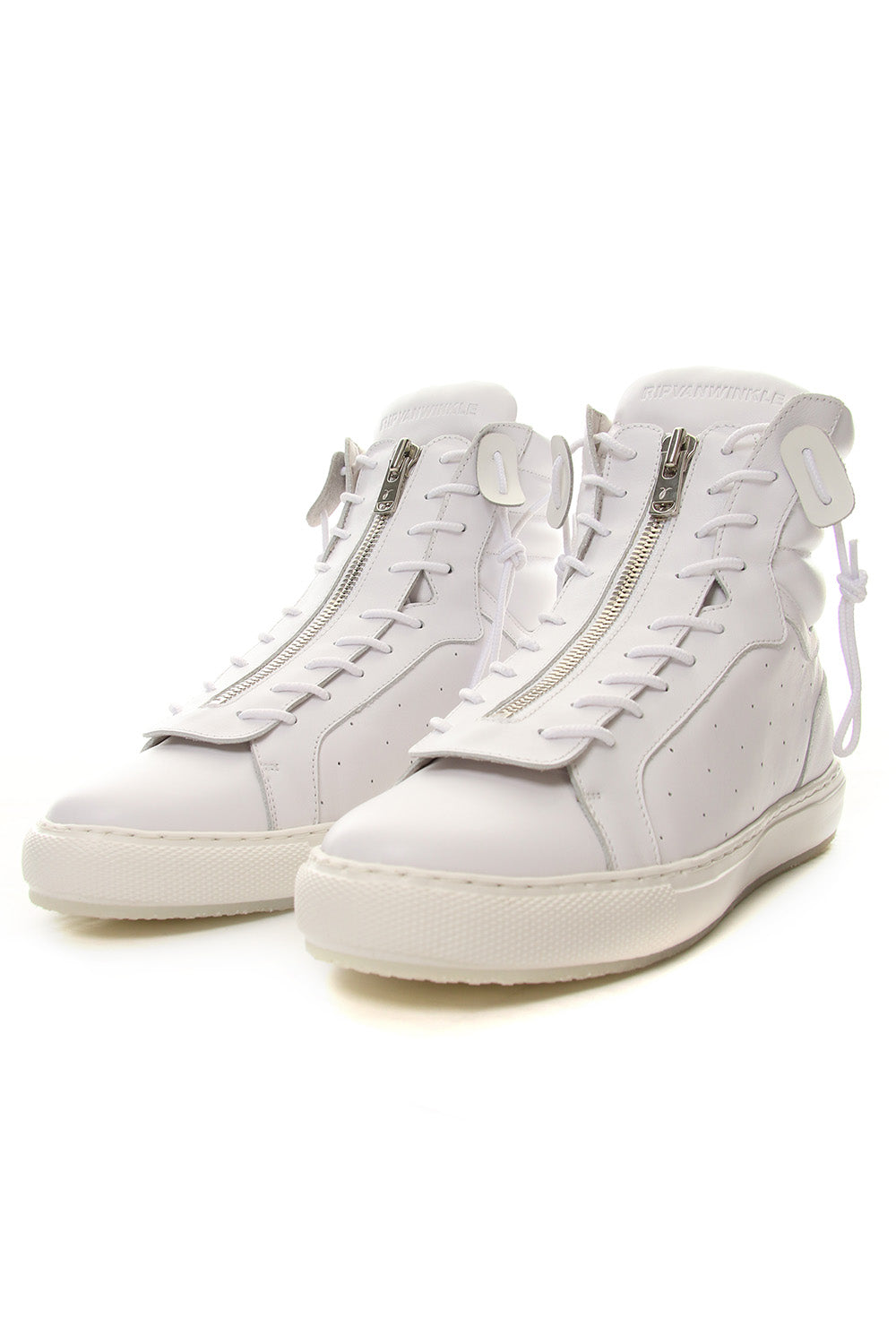 FRONT ZIP HIGH  SNEAKER White