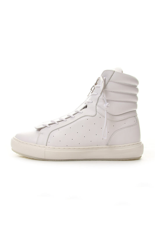 FRONT ZIP HIGH  SNEAKER White