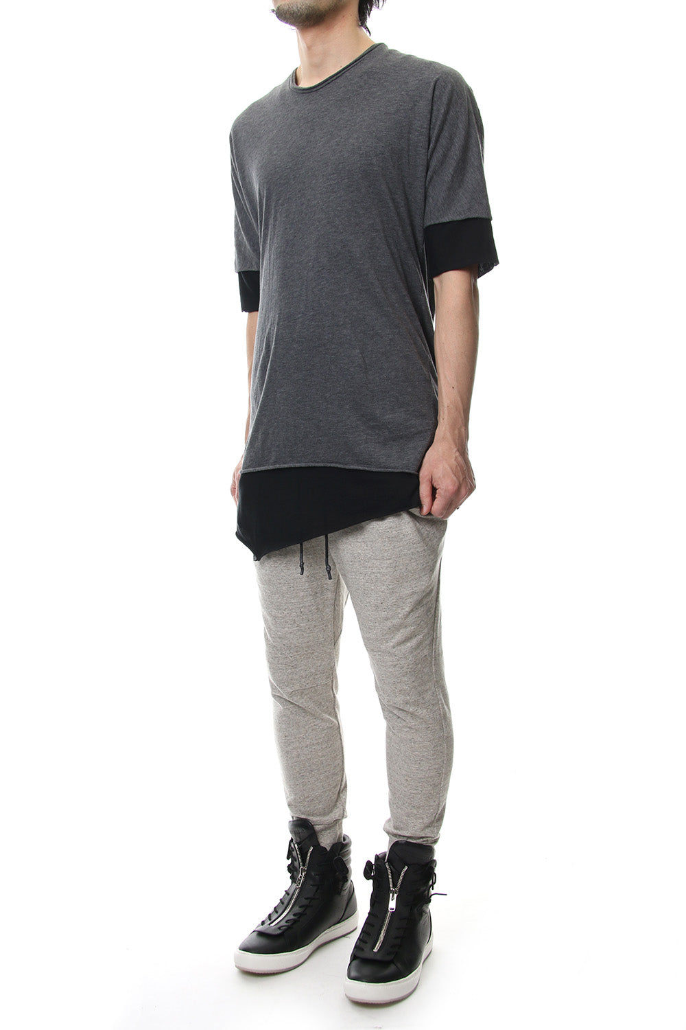 DOUBLE DOLMAN T-SHIRT Graphite