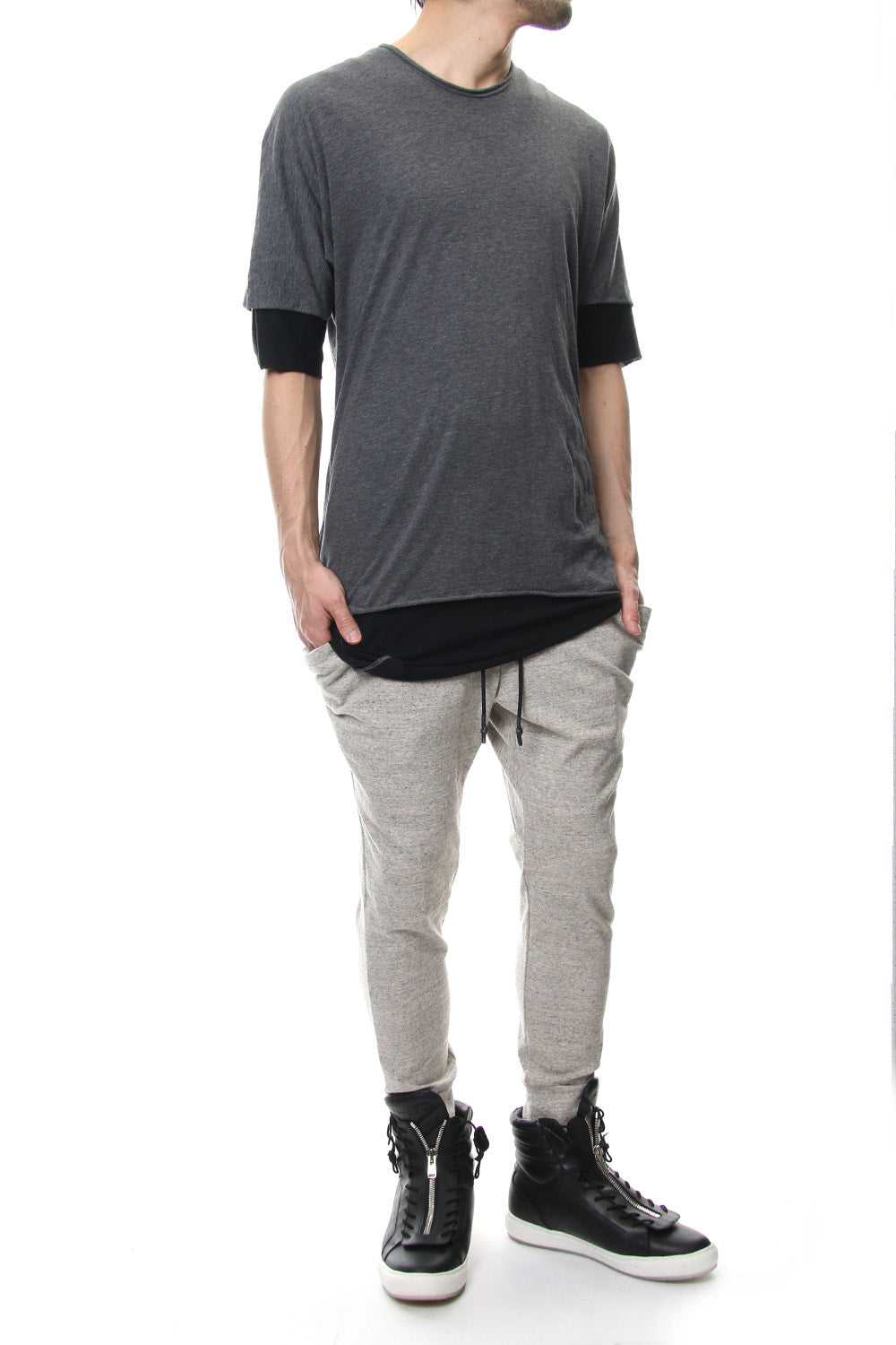 DOUBLE DOLMAN T-SHIRT Graphite