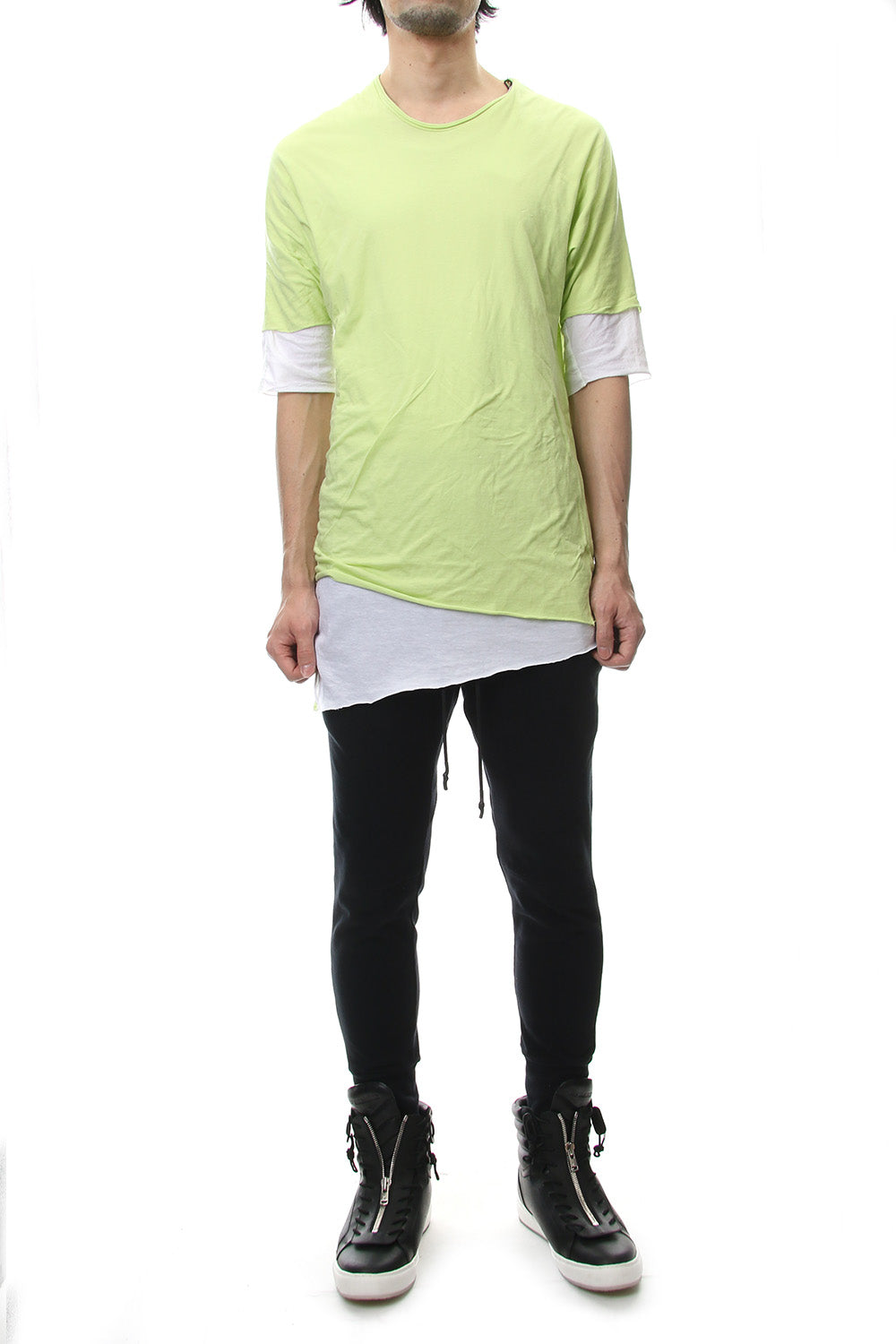 DOUBLE DOLMAN T-SHIRT Acid Yellow