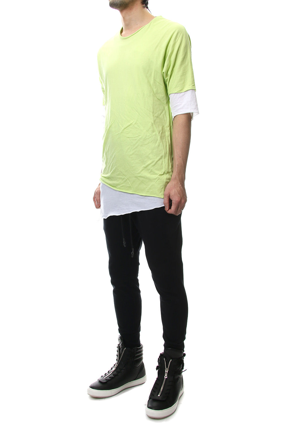 DOUBLE DOLMAN T-SHIRT Acid Yellow