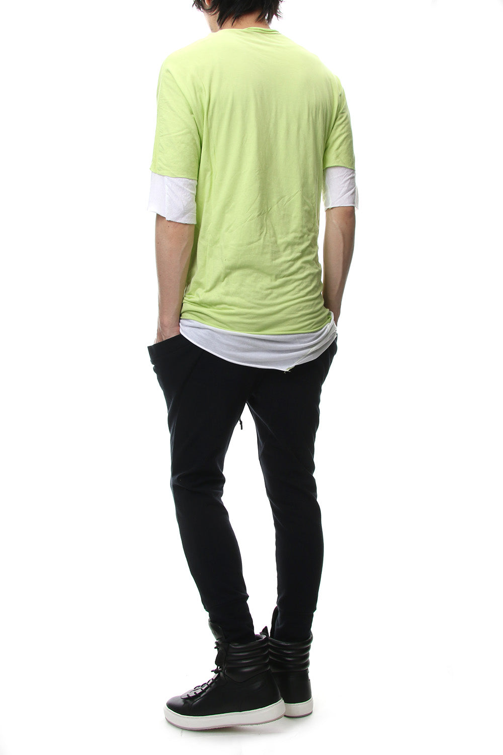 DOUBLE DOLMAN T-SHIRT Acid Yellow