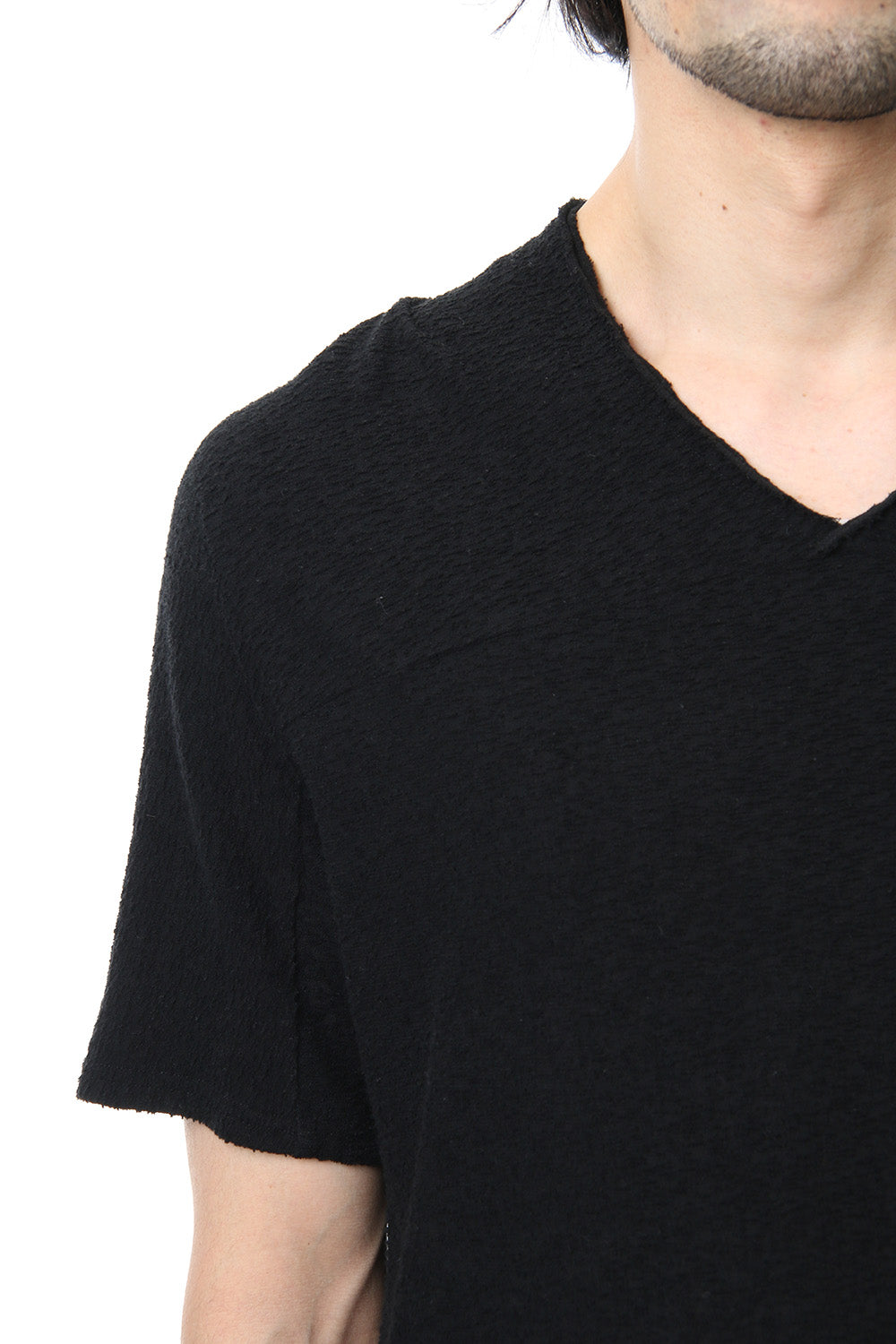 CROSS NECK T-SHIRT Black