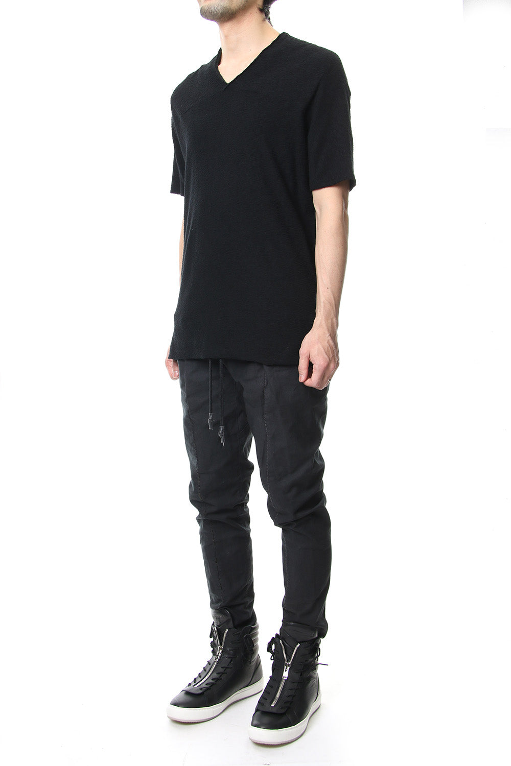 CROSS NECK T-SHIRT Black