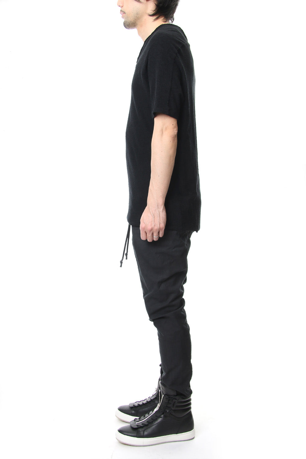 CROSS NECK T-SHIRT Black