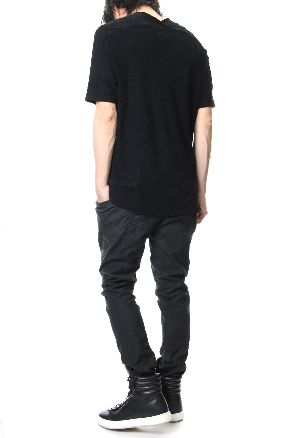 CROSS NECK T-SHIRT Black