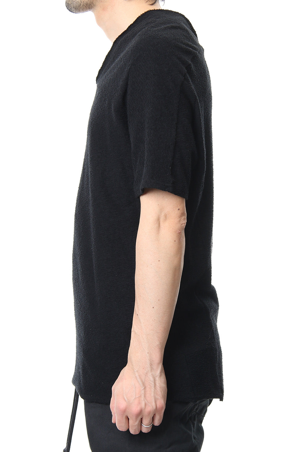 CROSS NECK T-SHIRT Black