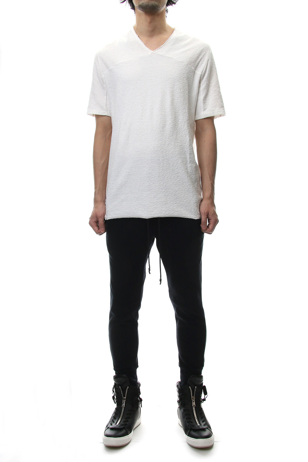 CROSS NECK T-SHIRT White
