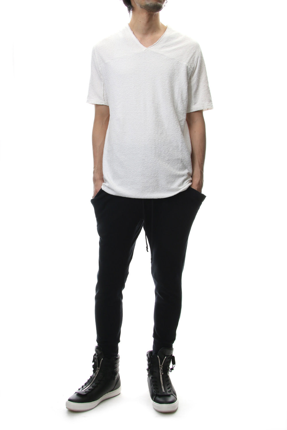 CROSS NECK T-SHIRT White