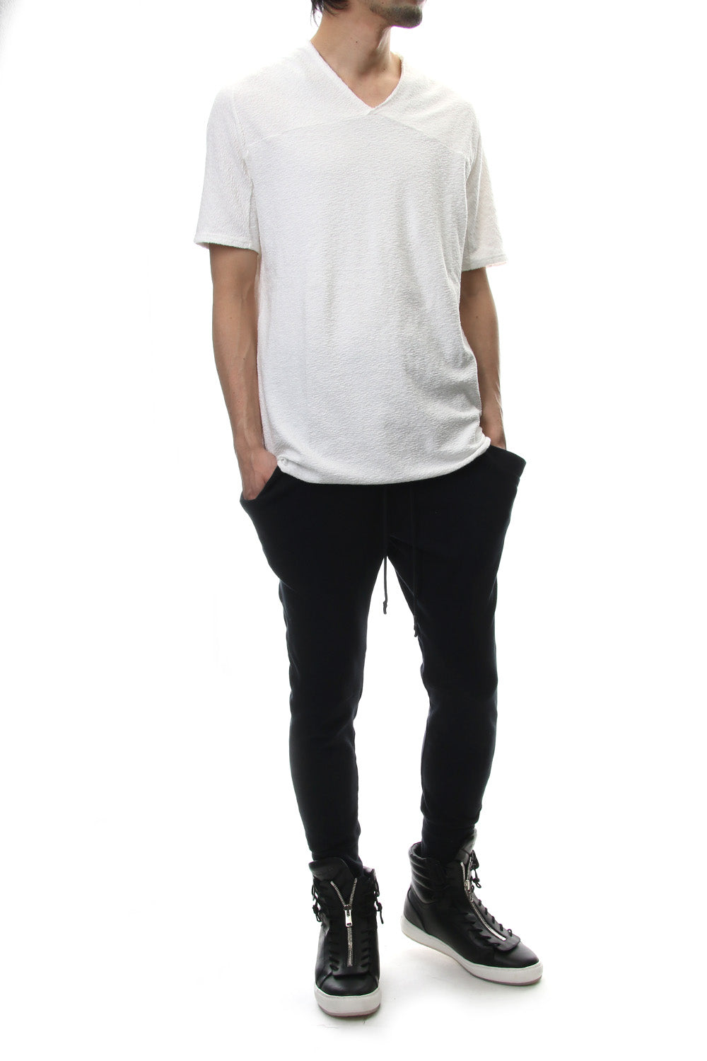 CROSS NECK T-SHIRT White