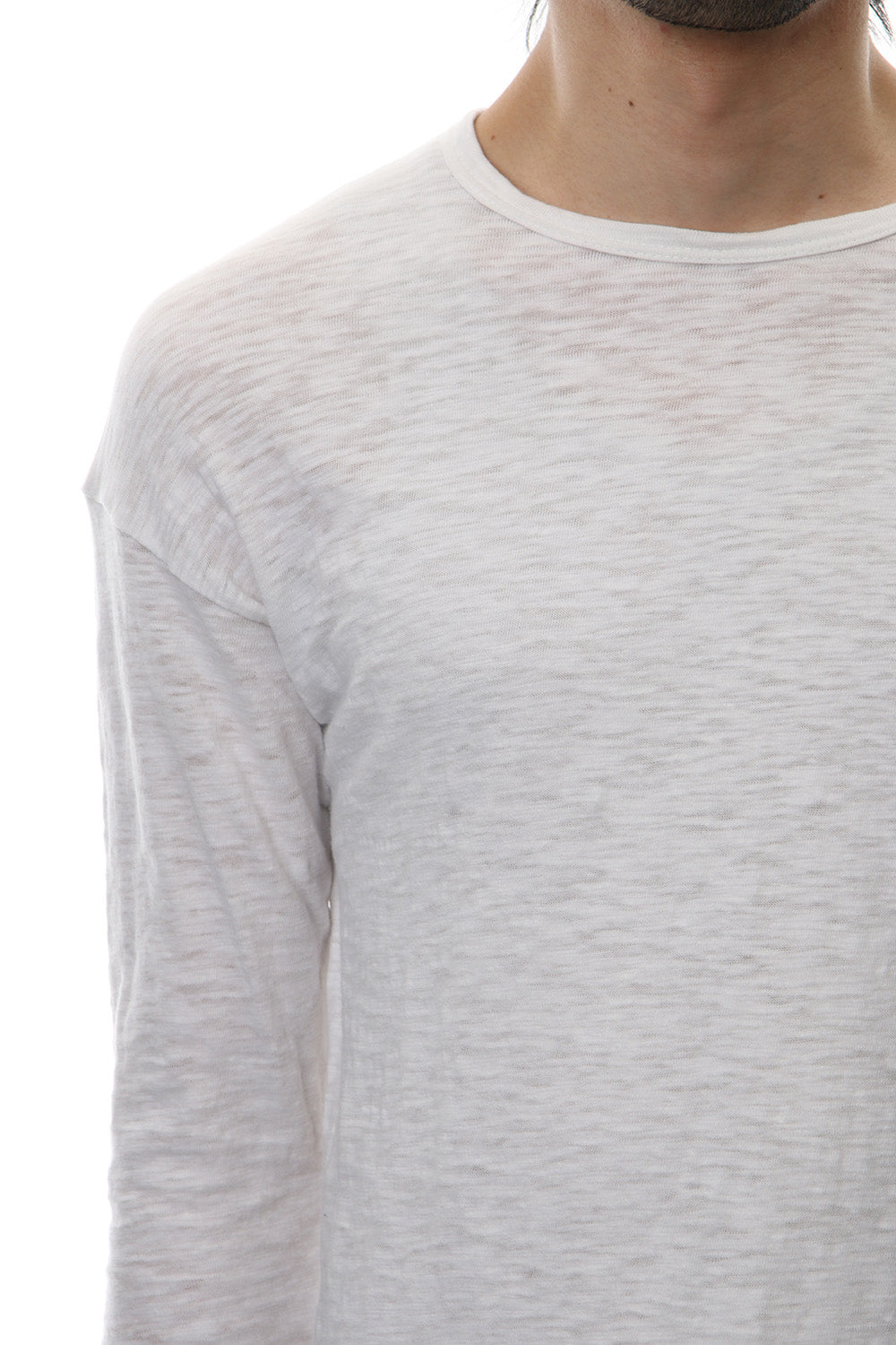 DROP SHOULDER L/S  T-SHIRT Slub White
