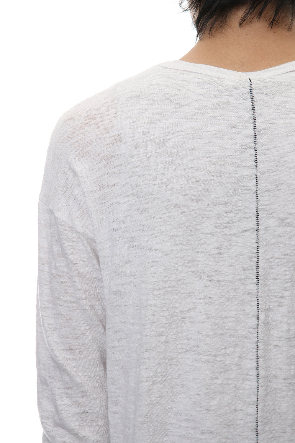 DROP SHOULDER L/S  T-SHIRT Slub White