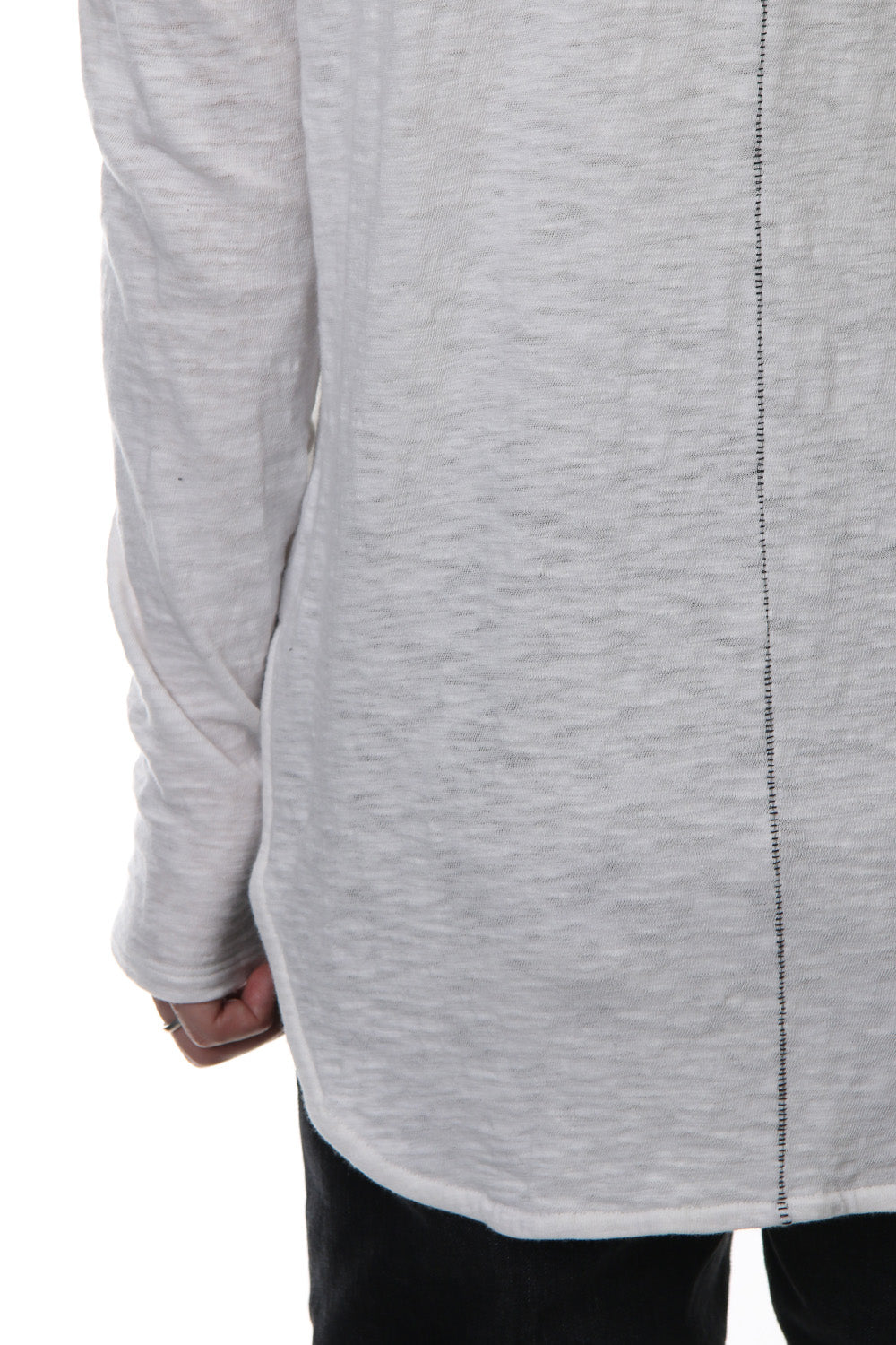 DROP SHOULDER L/S  T-SHIRT Slub White