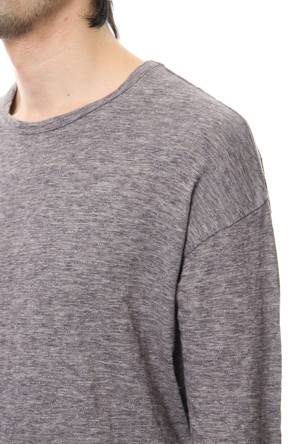 DROP SHOULDER L/S  T-SHIRT Slub Gray