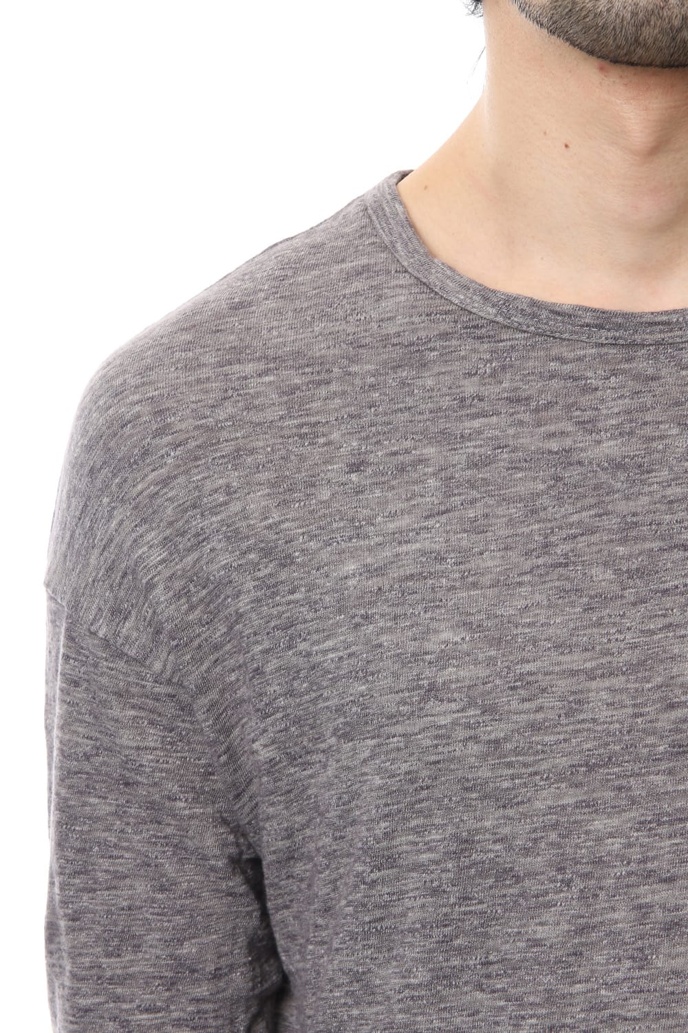 DROP SHOULDER L/S  T-SHIRT Slub Gray