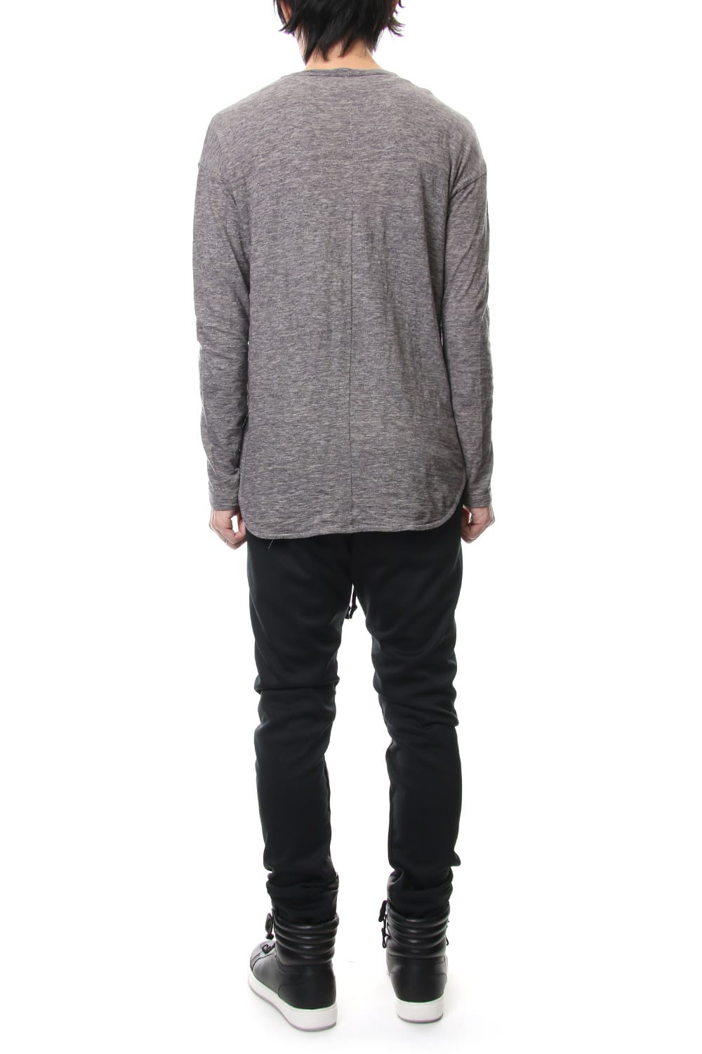 DROP SHOULDER L/S  T-SHIRT Slub Gray
