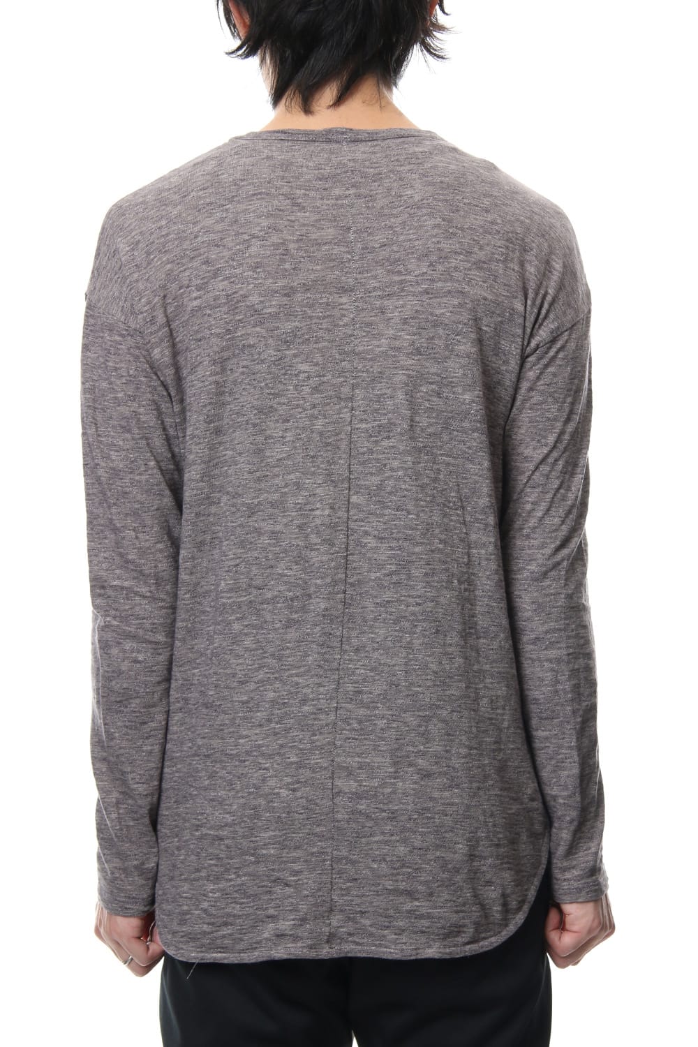 DROP SHOULDER L/S  T-SHIRT Slub Gray
