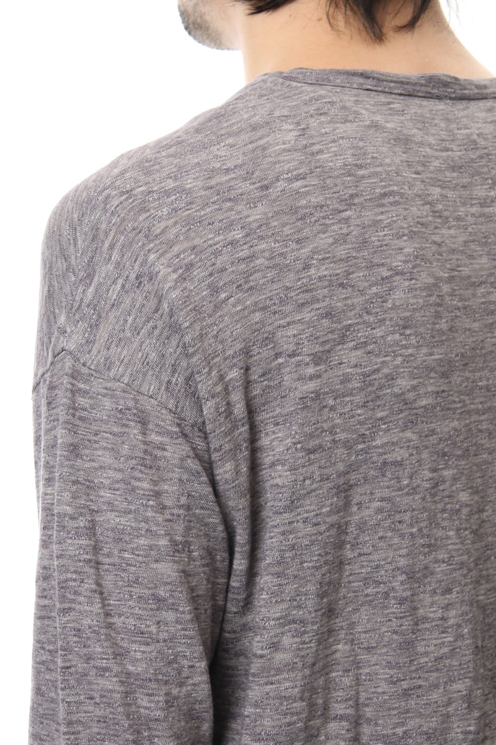 DROP SHOULDER L/S  T-SHIRT Slub Gray