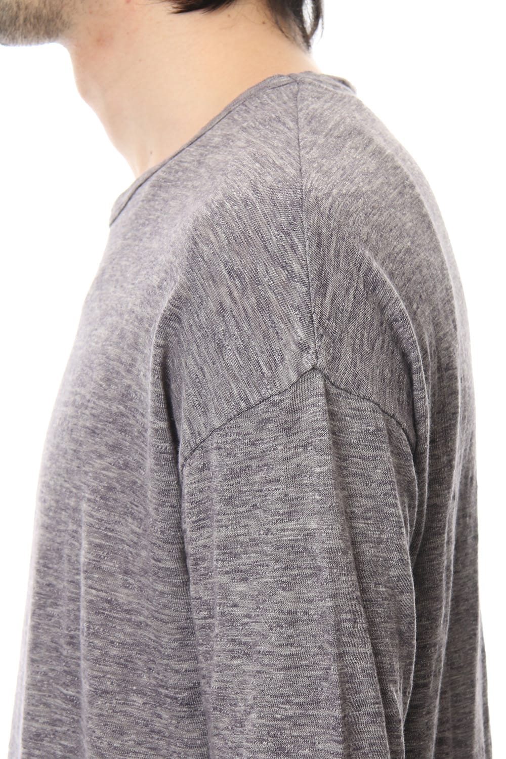 DROP SHOULDER L/S  T-SHIRT Slub Gray