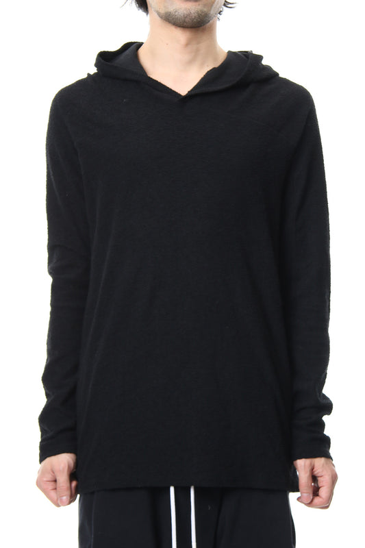 CROSS NECK HOODIE Black