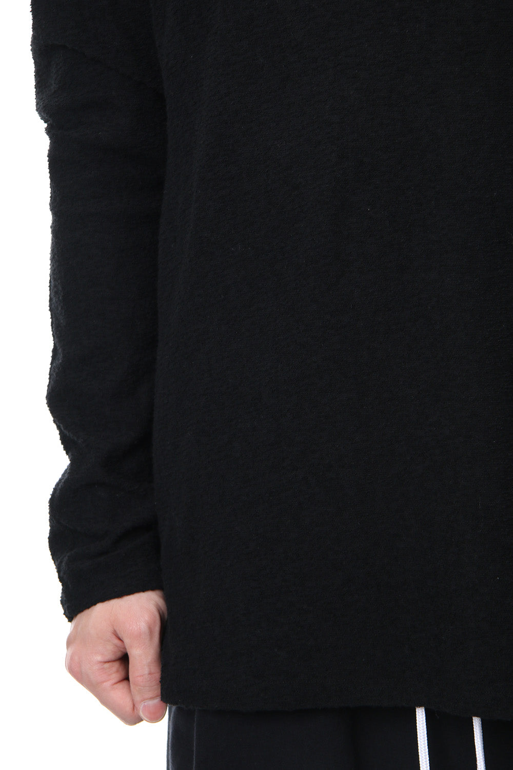 CROSS NECK HOODIE Black