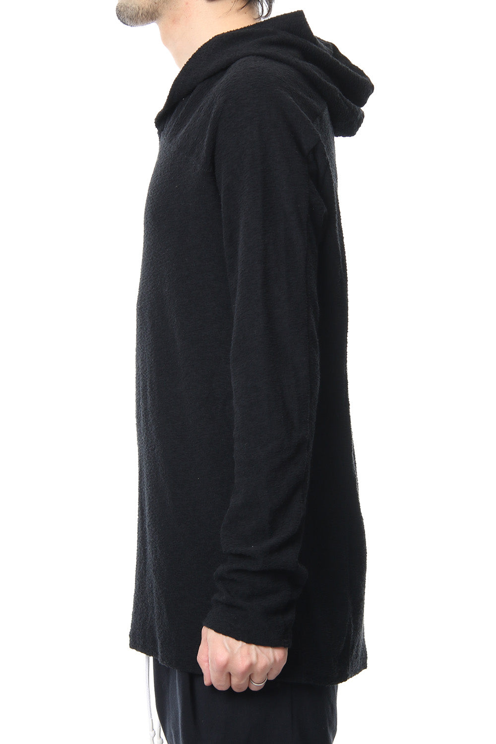 CROSS NECK HOODIE Black