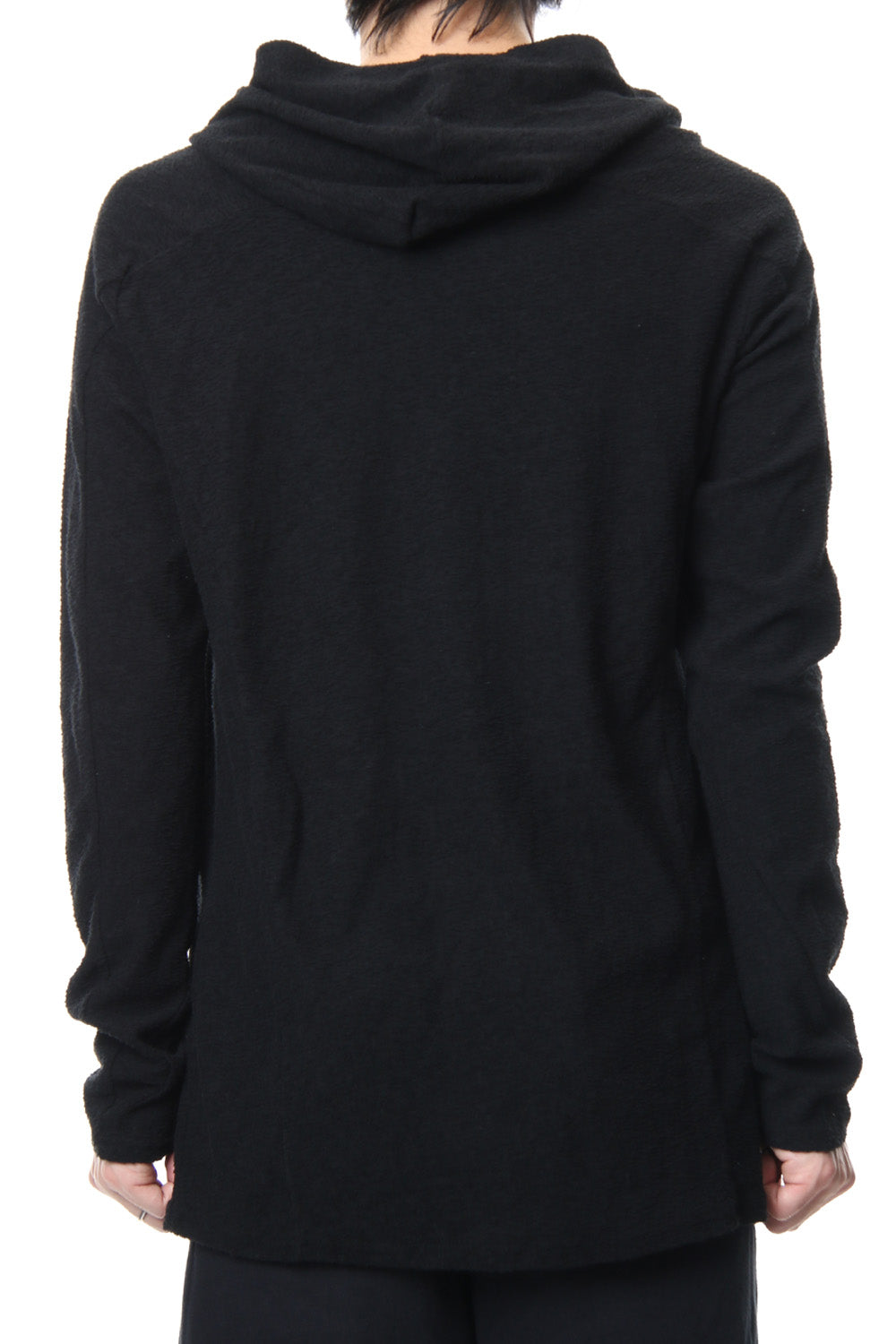 CROSS NECK HOODIE Black