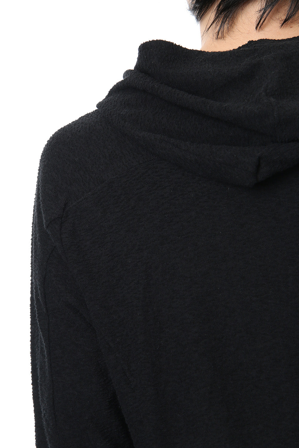 CROSS NECK HOODIE Black