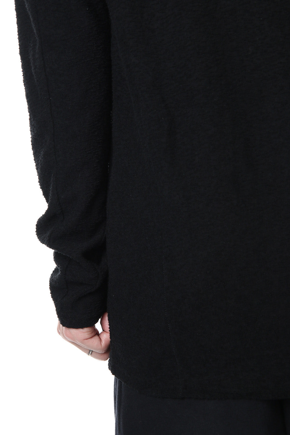 CROSS NECK HOODIE Black