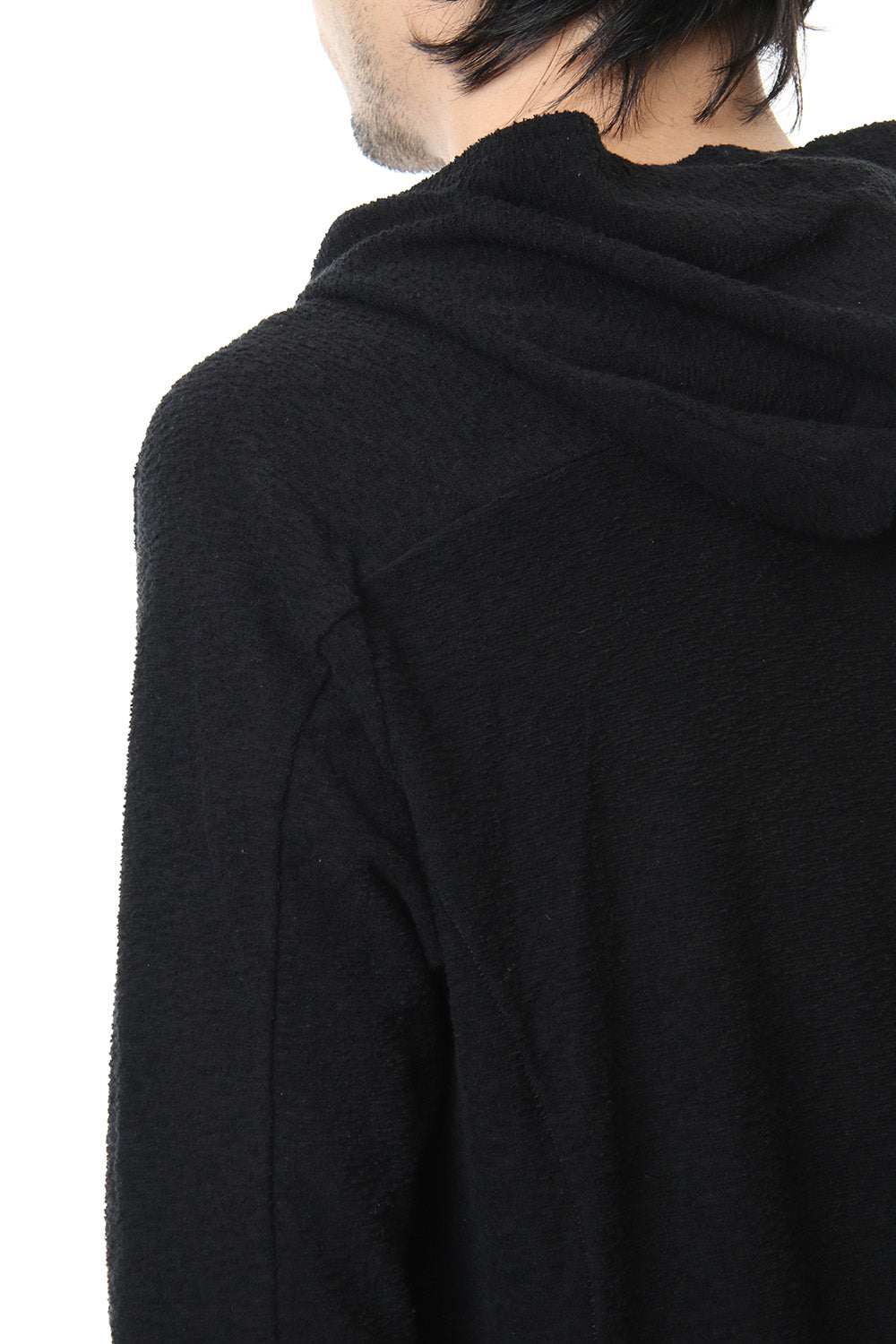 CROSS NECK HOODIE Black