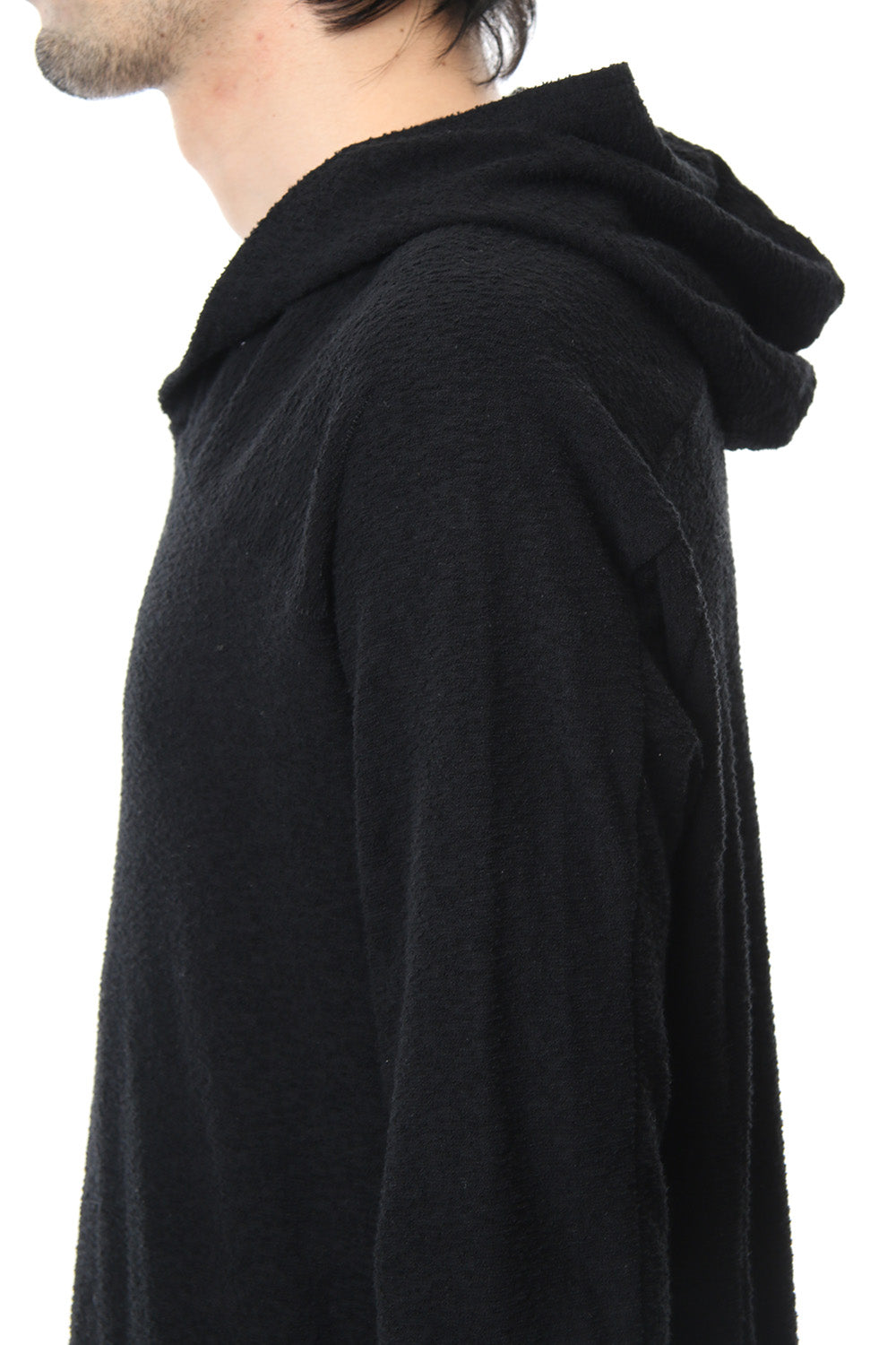 CROSS NECK HOODIE Black