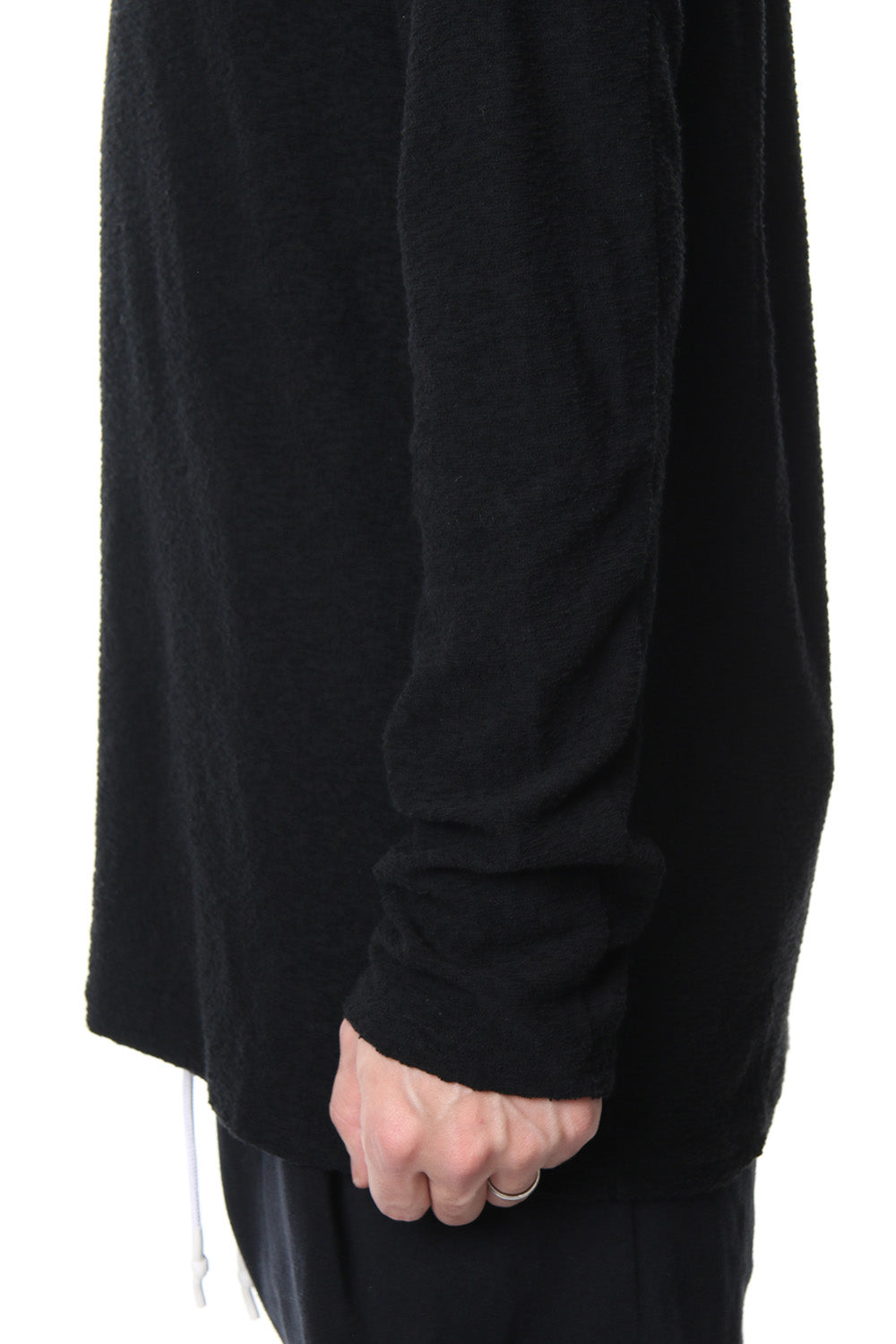 CROSS NECK HOODIE Black