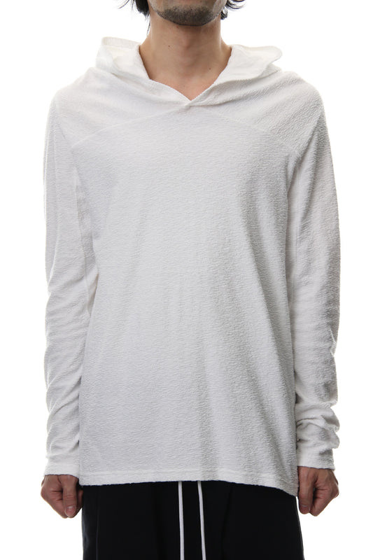 CROSS NECK HOODIE White