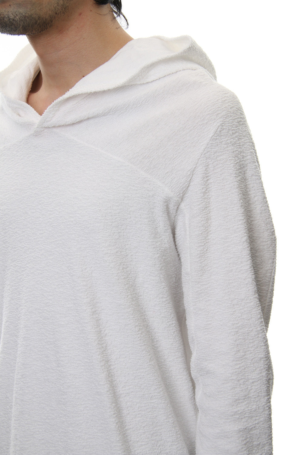 CROSS NECK HOODIE White