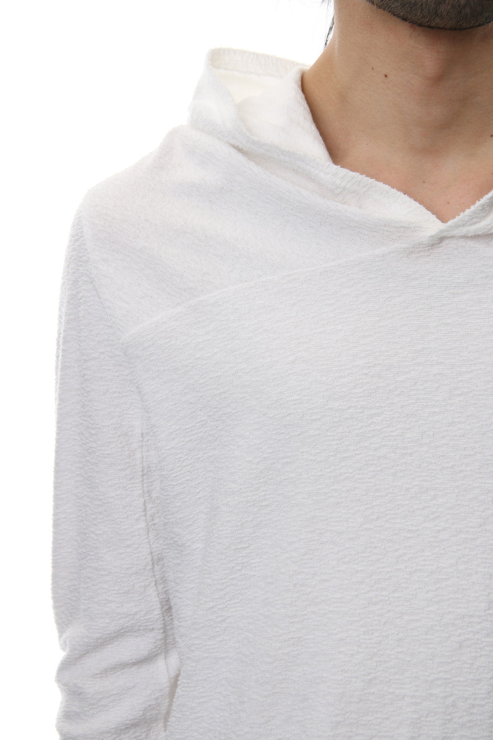 CROSS NECK HOODIE White