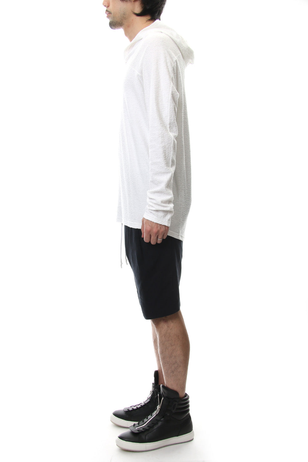CROSS NECK HOODIE White