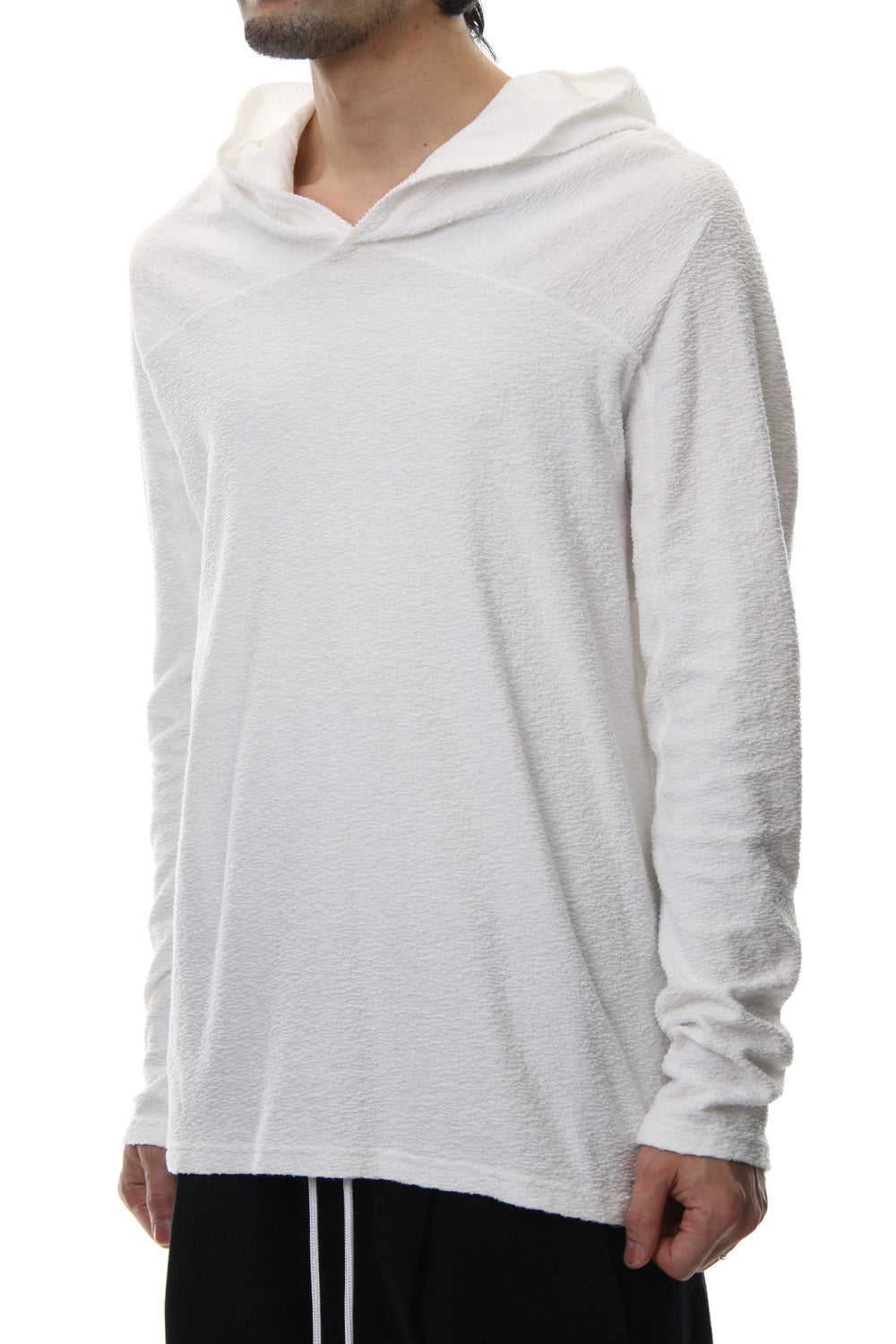 CROSS NECK HOODIE White