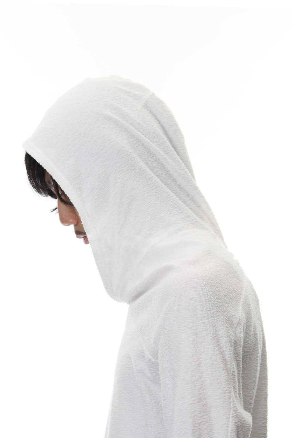 CROSS NECK HOODIE White