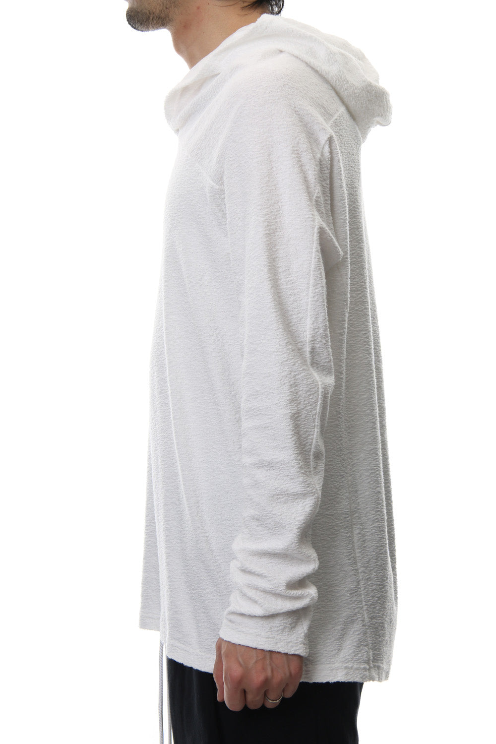 CROSS NECK HOODIE White
