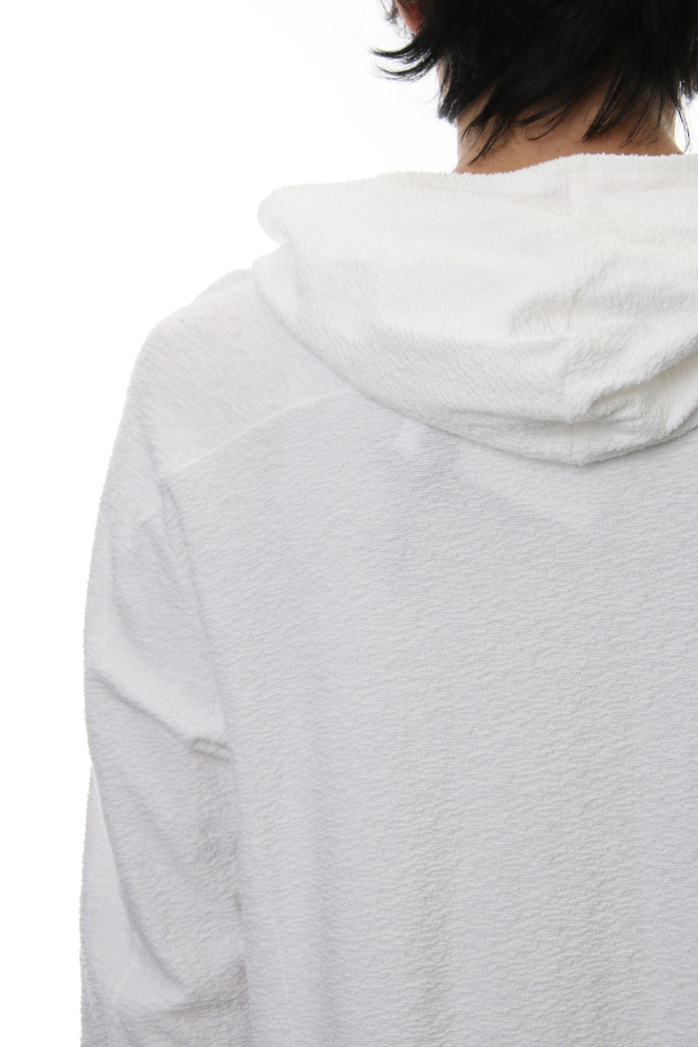 CROSS NECK HOODIE White