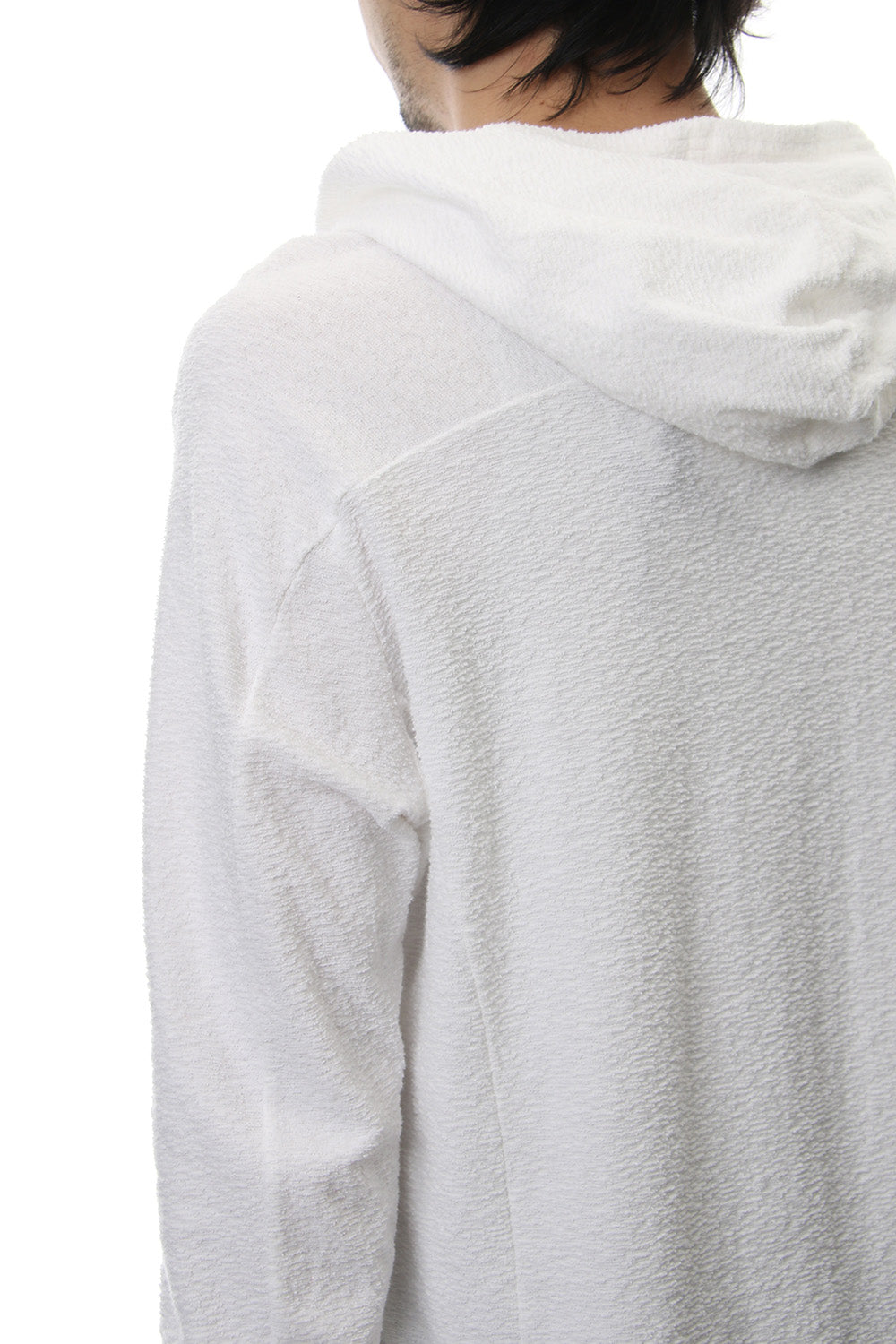 CROSS NECK HOODIE White