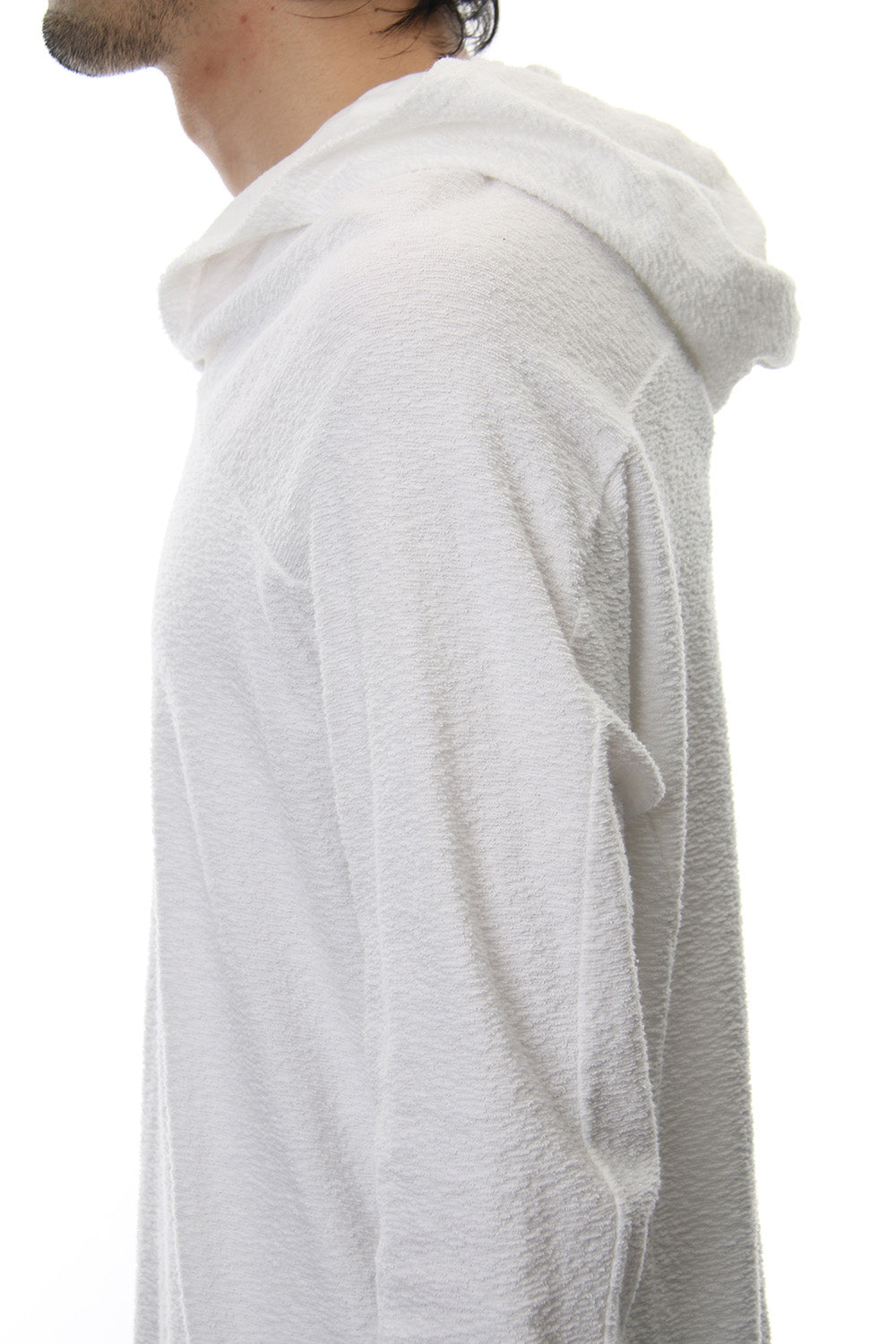 CROSS NECK HOODIE White