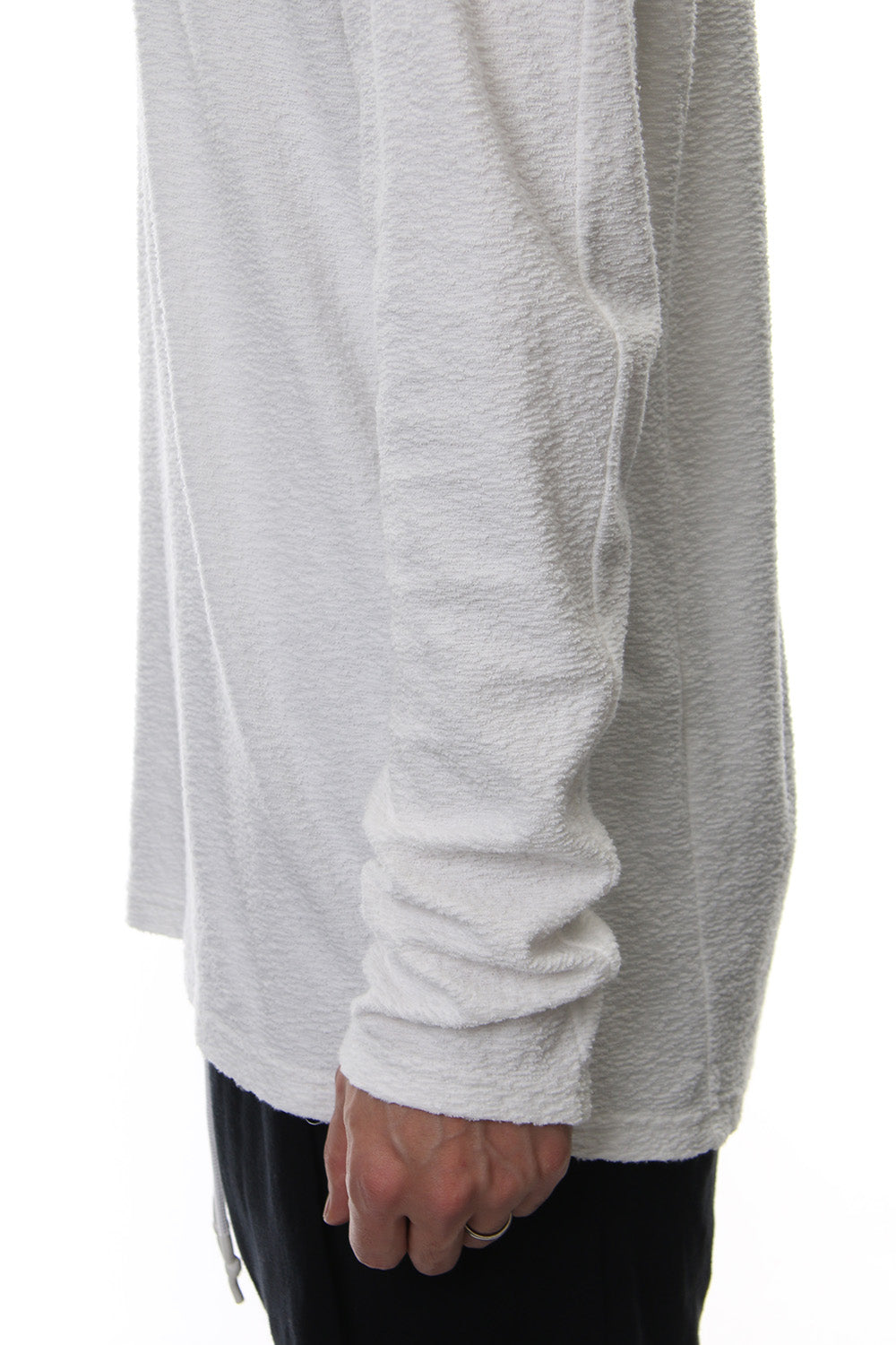CROSS NECK HOODIE White